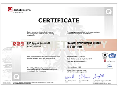 Certificate DIN ISO 9001:2015